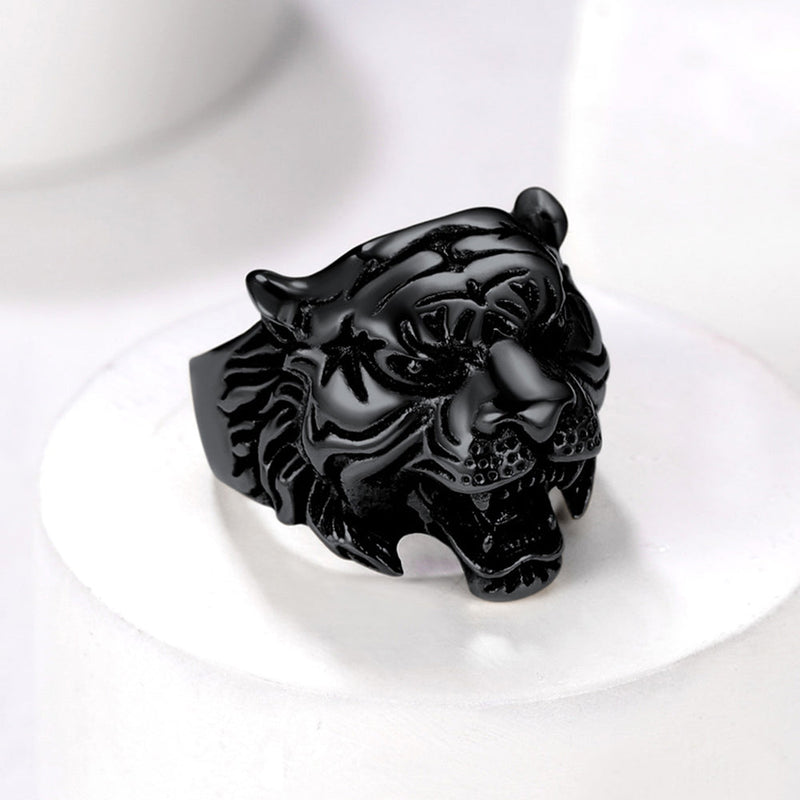 Punk Tiger Head Ring for