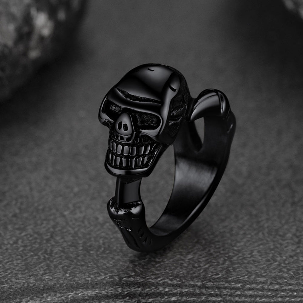 Faithheart Gothic Skull Ring Biker Ring for