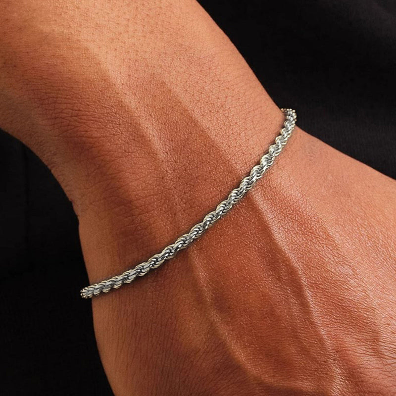 3mm/6mm Link Rope Chain Bracelet for