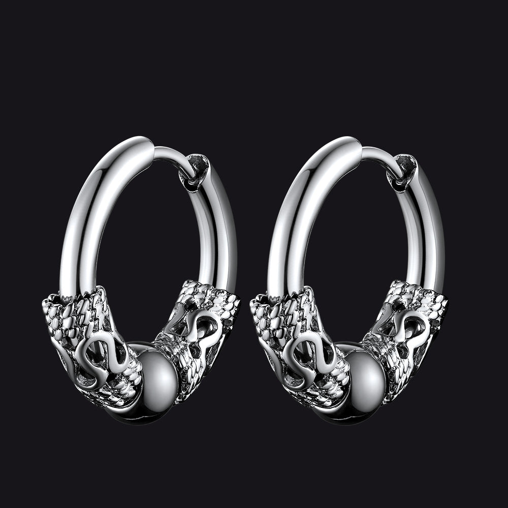 Punk Dragon Totem Huggie Hoop Earrings for