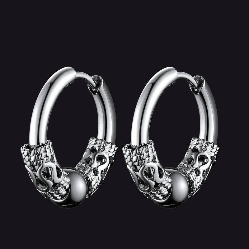 Punk Dragon Totem Huggie Hoop Earrings for