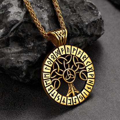 Norse Viking Rune Tree of Life Necklace Amulet for