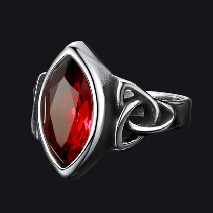 Flash Celtic Ruby Ring for in Stainless Steel