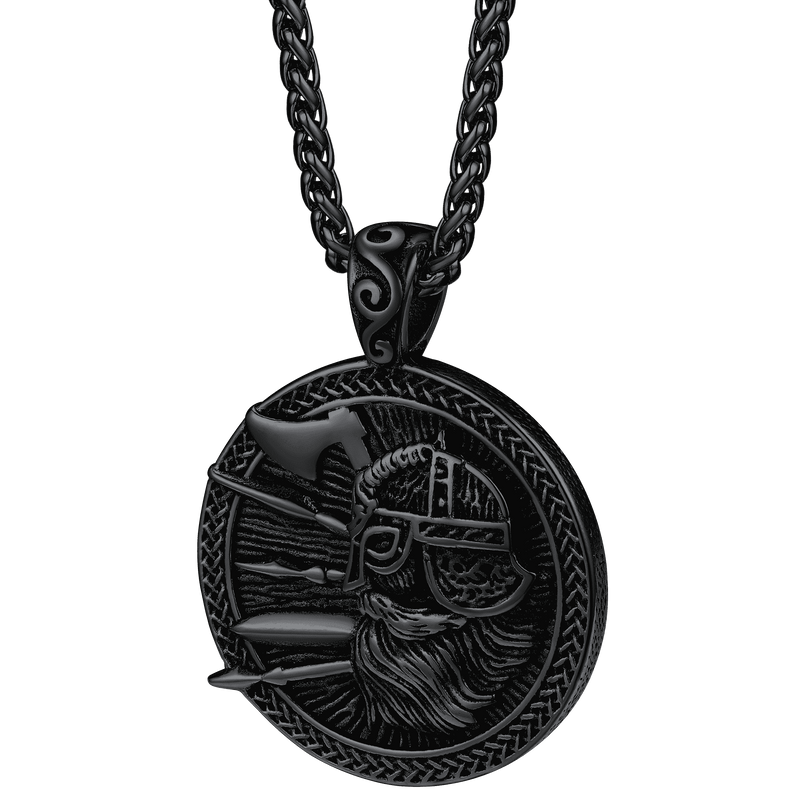 Norse Viking Odin Warrior Pendant Necklace for