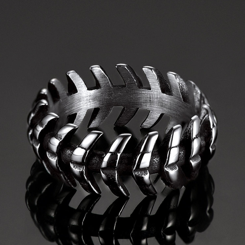 Punk Looped Bone Ring Vertebrae Band Ring for