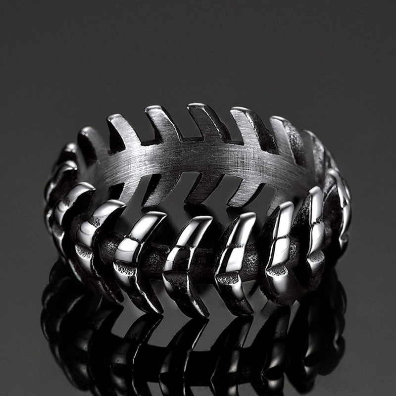 Punk Looped Bone Ring Vertebrae Band Ring for