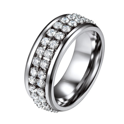 Cz Diamond Fidget Anxiety Band Ring for