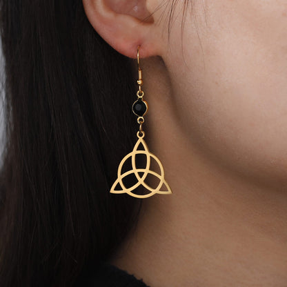 Mystical Triquetra Amulet Drop Earrings
