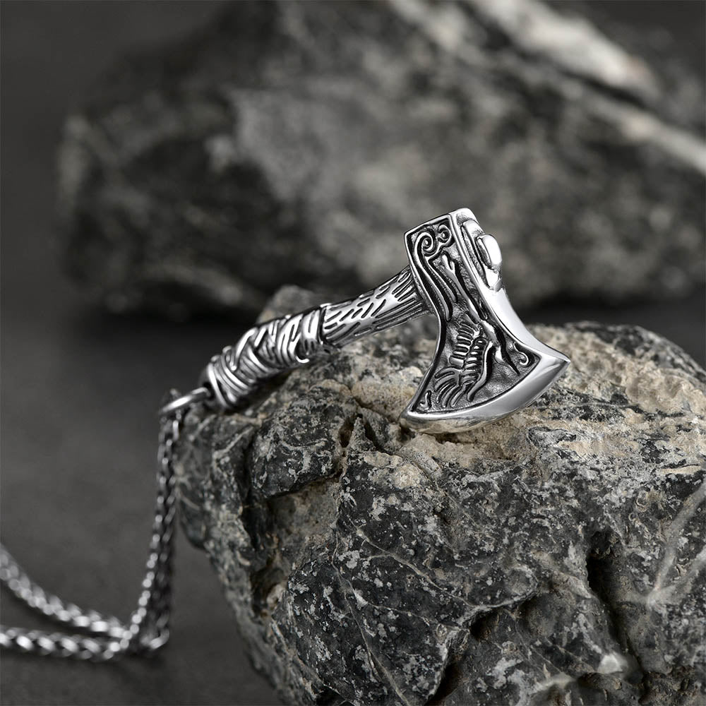 Norse Viking Battle Axe Necklace Amulet Jewelry for