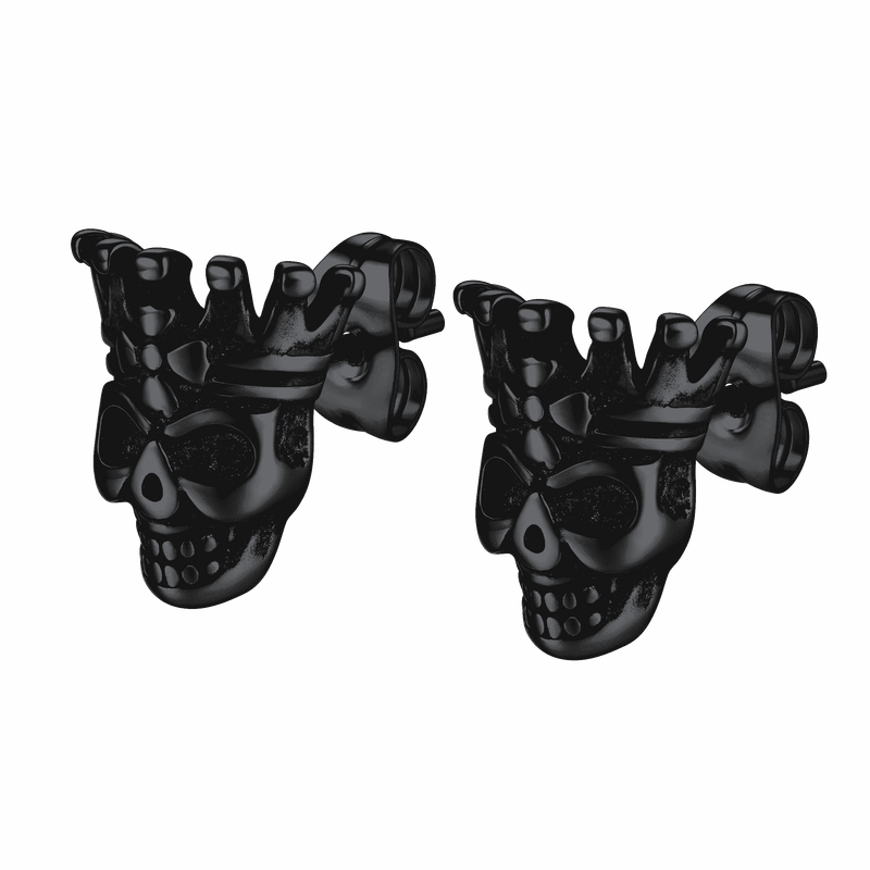 Punk Crown Skull Stud Earrings for Halloween Gift
