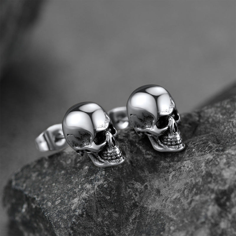 Gothic Punk Skull Stud Earrings for