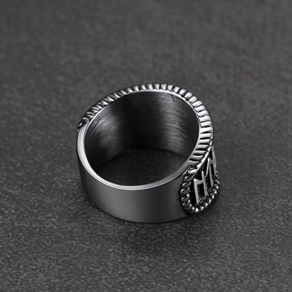 Norse Viking Valknut Ring With Rune for