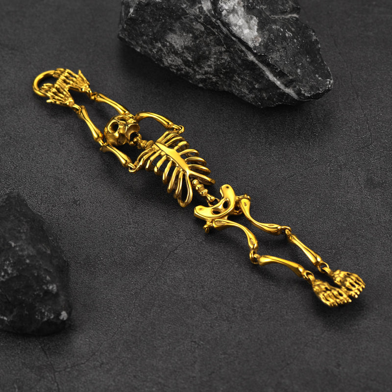 Faithheart Stainless Steel Body Skull Skeleton Bracelet for