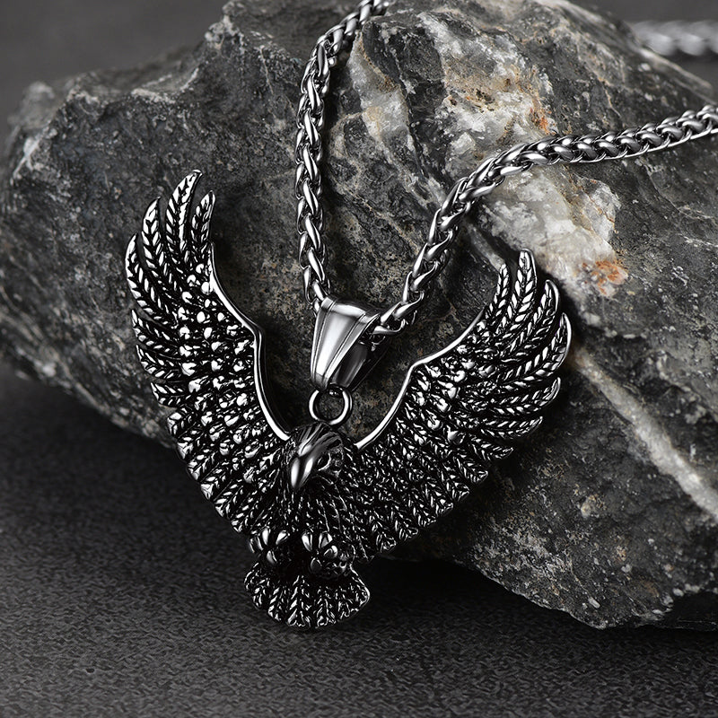 Faithheart Eagle Necklace Stainless Steel Pendant for