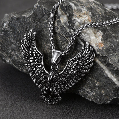 Faithheart Eagle Necklace Stainless Steel Pendant for