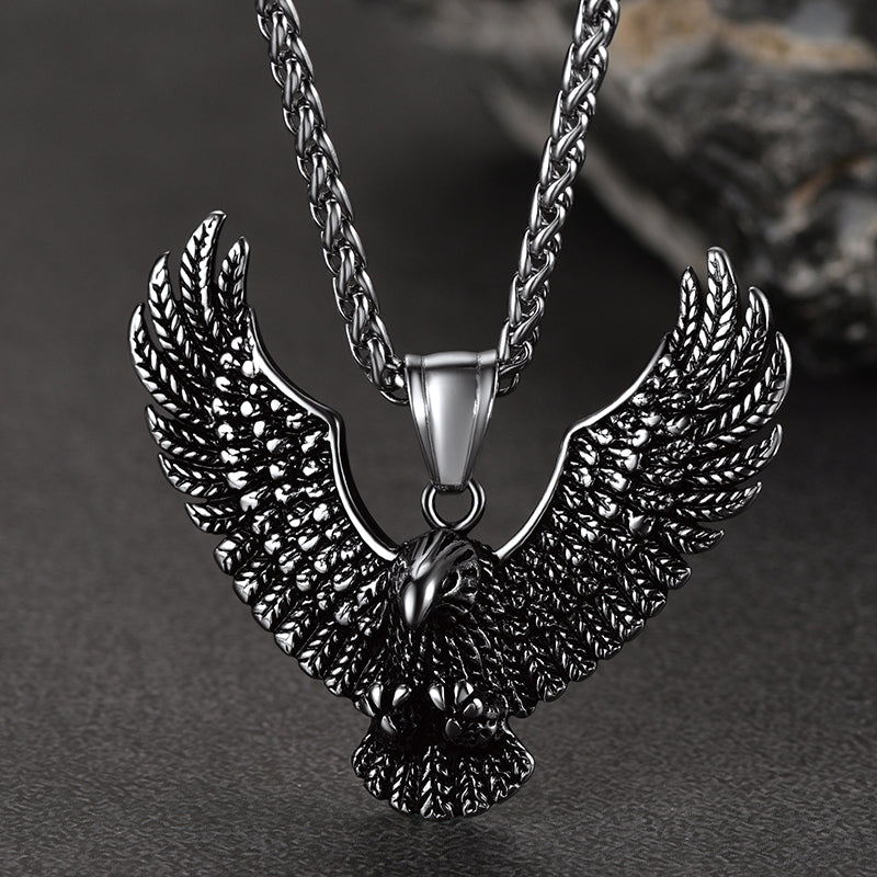Faithheart Eagle Necklace Stainless Steel Pendant for