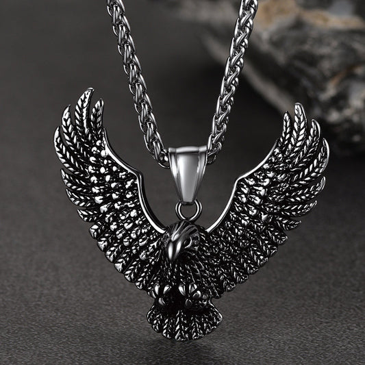 Faithheart Eagle Necklace Stainless Steel Pendant for