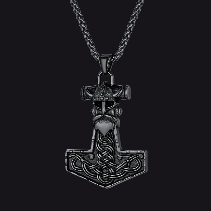 Viking Mjolnir Thor Hammer Necklace Odin Pendant for