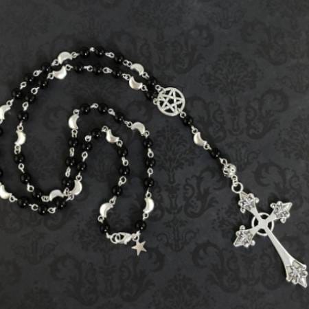 Magick Moon Obsidian Pentagram Necklace
