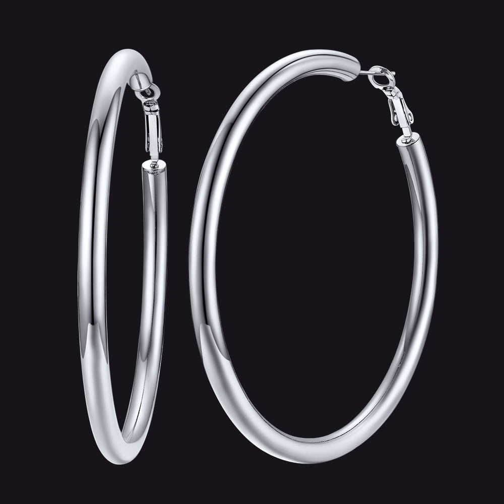 Chunky 5mm Hoop Earrings With Lobster Clasp for