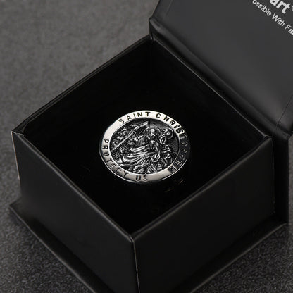 Flash St. Christopher Stainless Steel Ring for