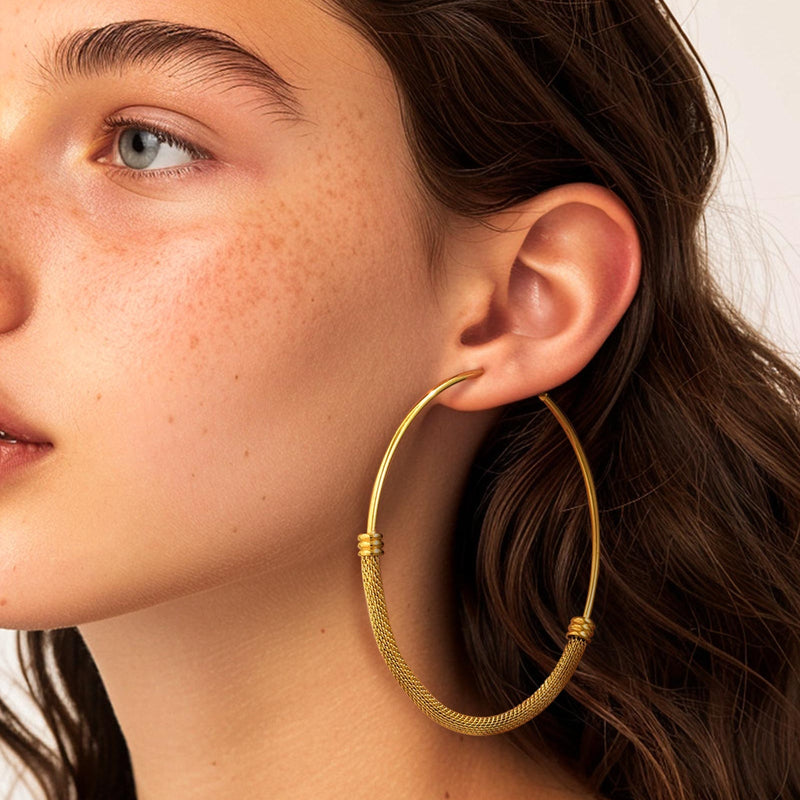 Minimalist Chunky Hoop Earrings for With Lobster Clasp