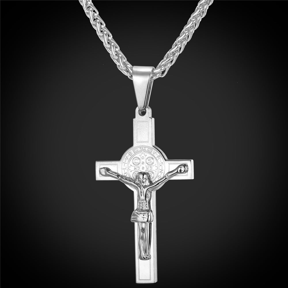 Catholic Saint Benedict Crucifix Cross Necklace for