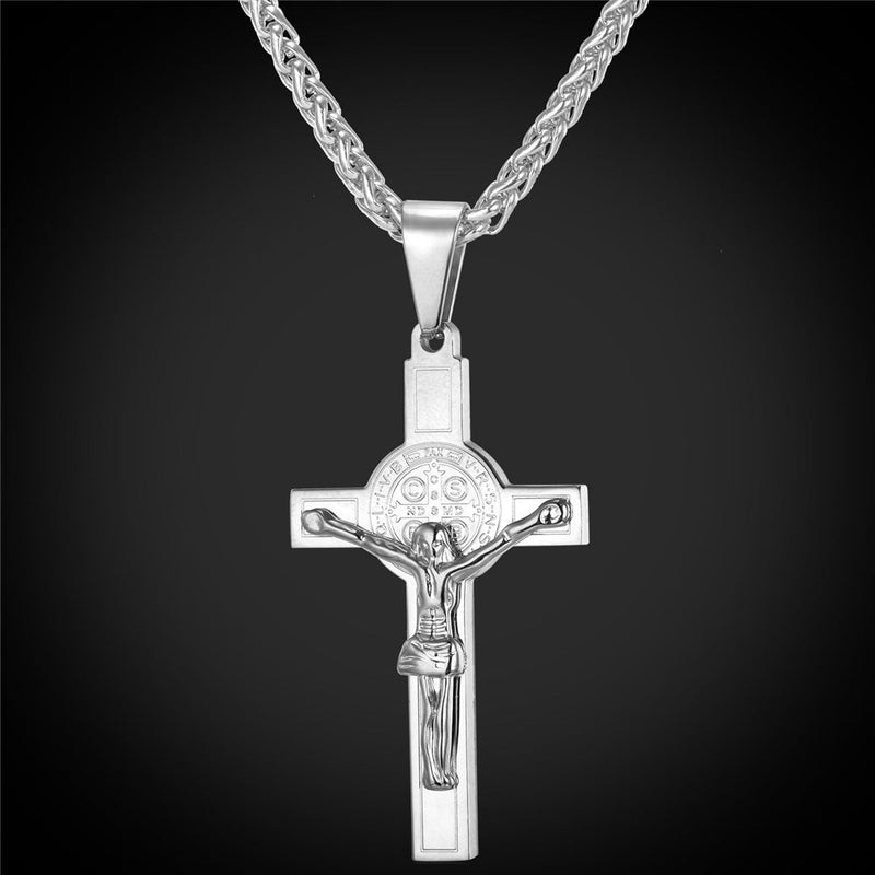Catholic Saint Benedict Crucifix Cross Necklace for