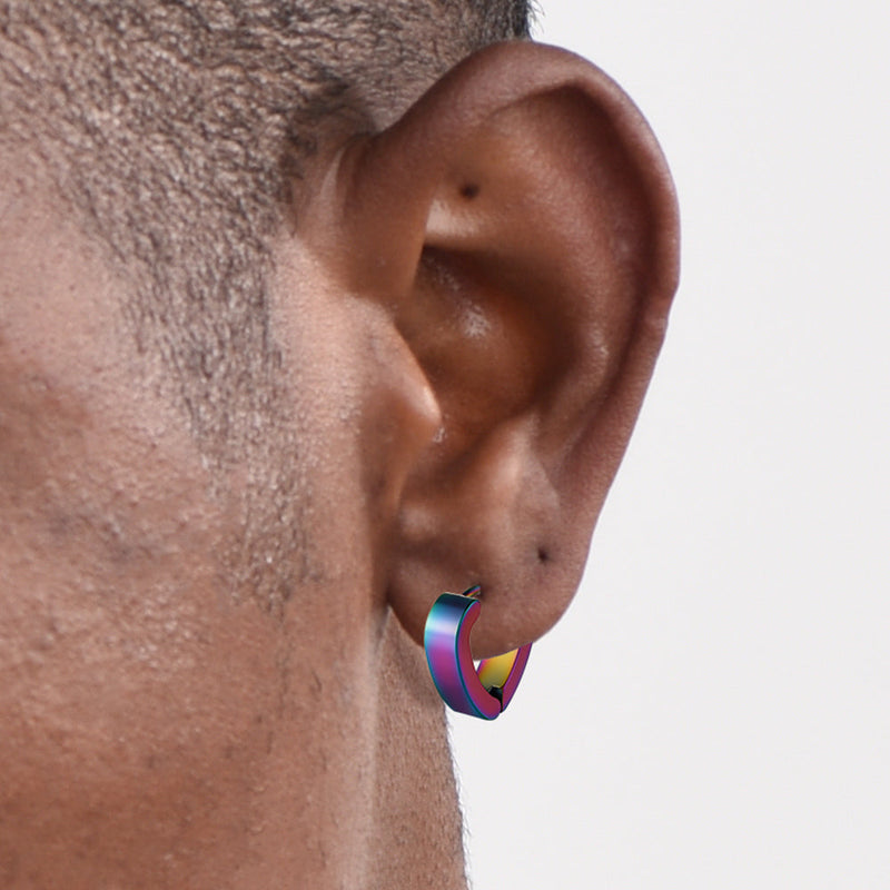 Flash Small Heart Piercing Huggie Hoop Earrings Set for 4 Pairs