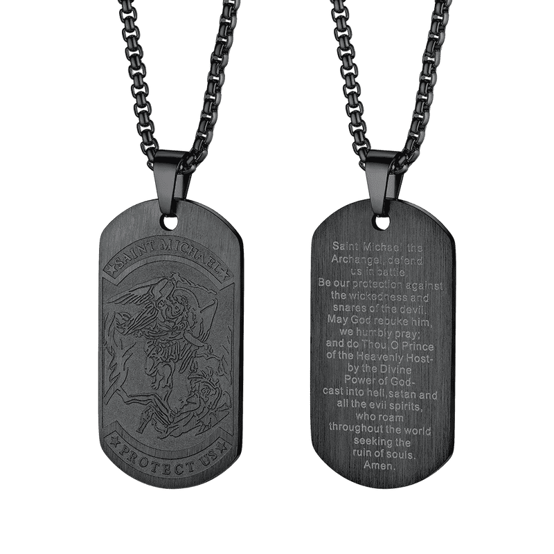 The Archangel Saint Michael Dog Tag Necklace for
