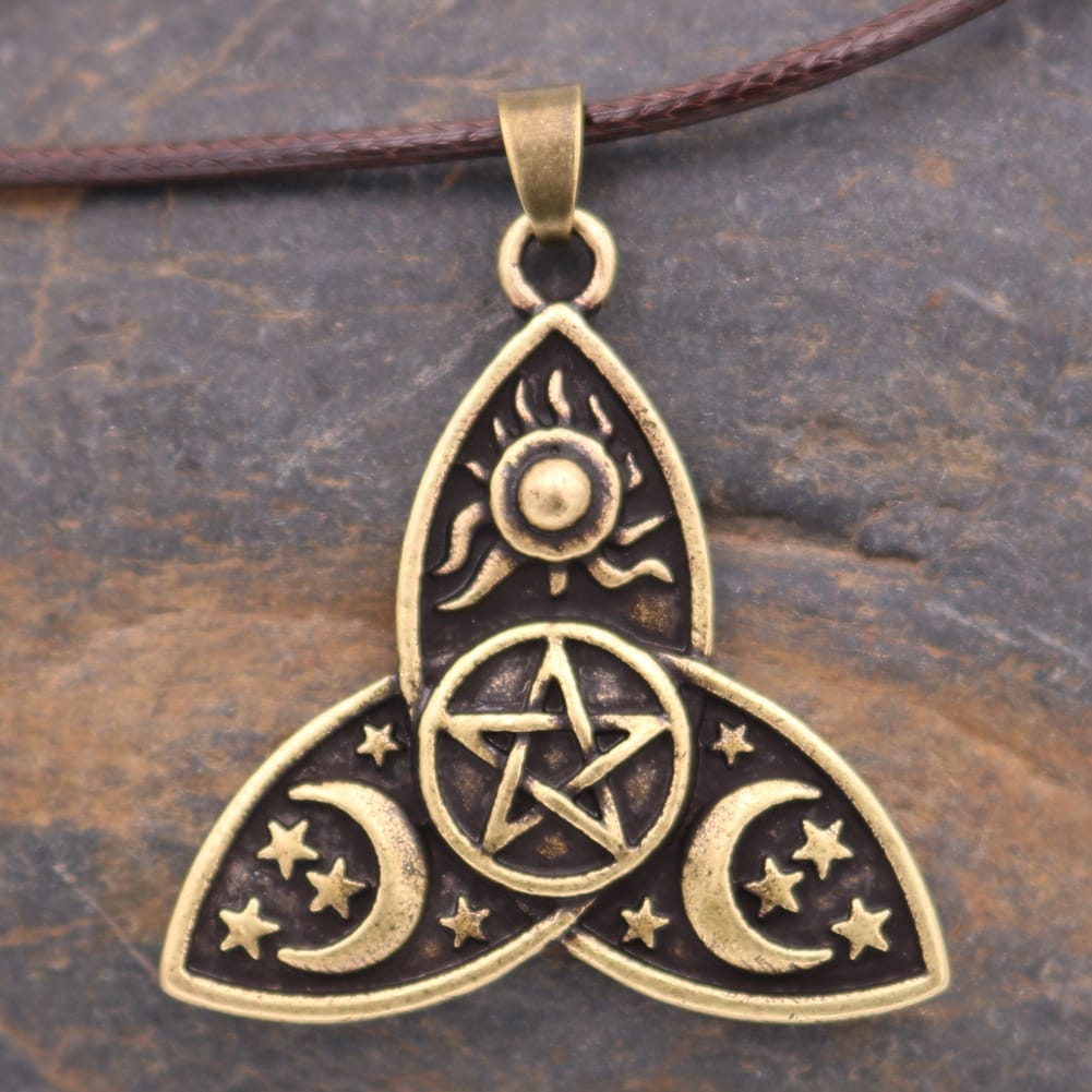 Triple Moon Goddess Protection Necklace