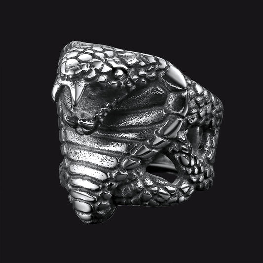 Gothic Huge Cobra Snake Ring Stainless Steel Ring for