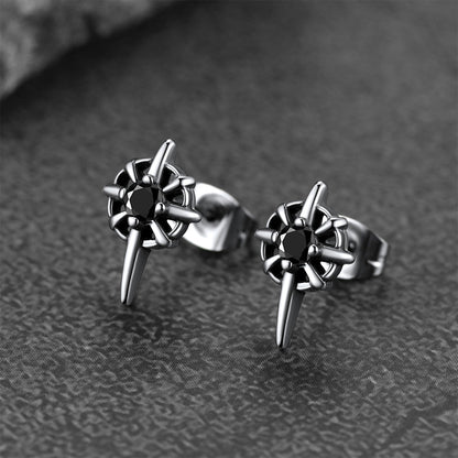 Celtic Ruby Stud Earrings for in Stainless Steel