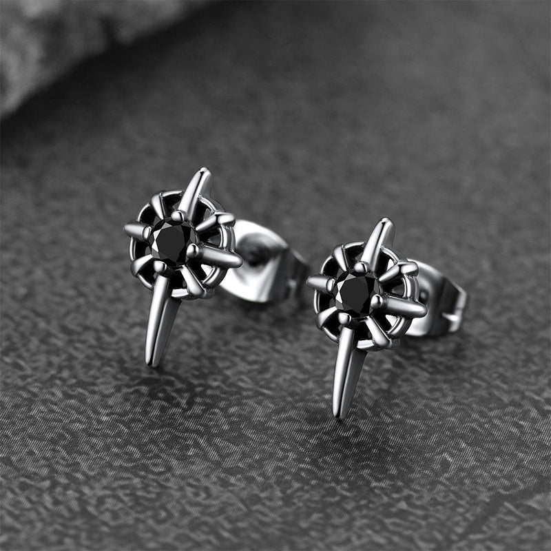 Celtic Ruby Stud Earrings for in Stainless Steel