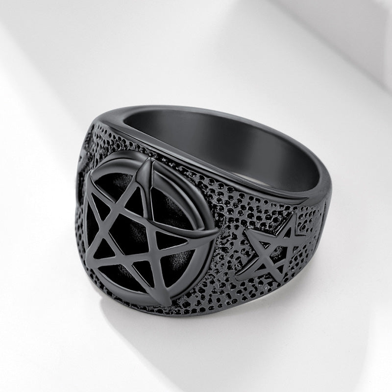 Pentagram Ring Stainless Steel Ring for