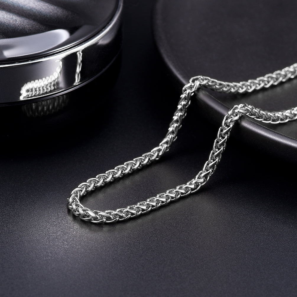 Spiga Wheat Chain Stainless Steel Link Necklace for