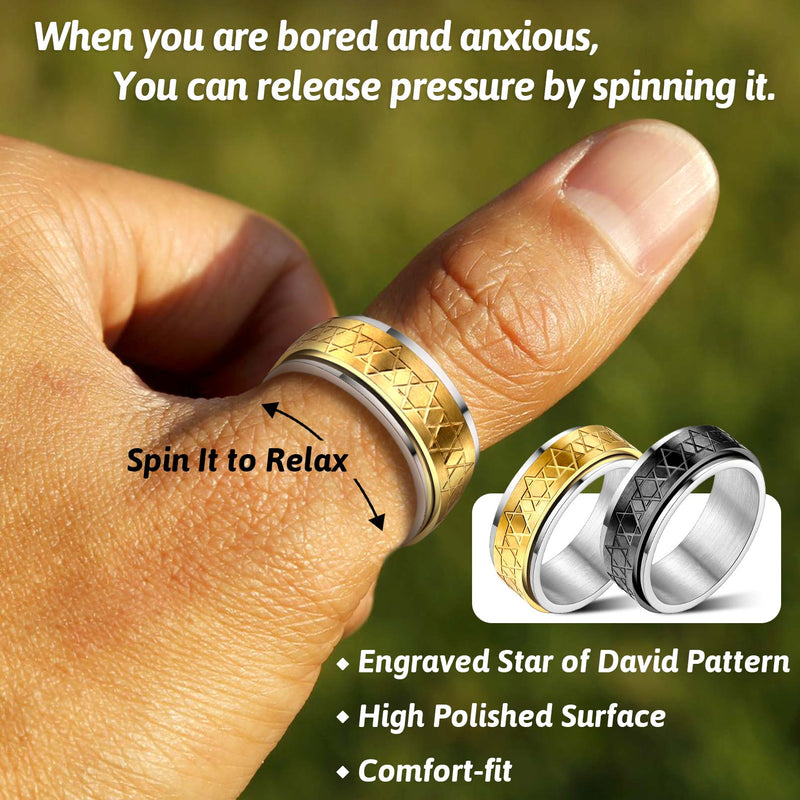 Star of David Spinner Anxiety Ring for