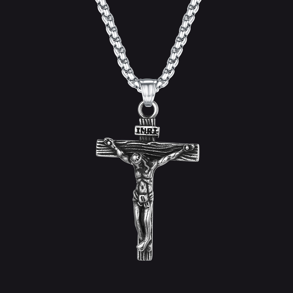 Catholic Crucifix Cross Necklace Jesus Pendant for