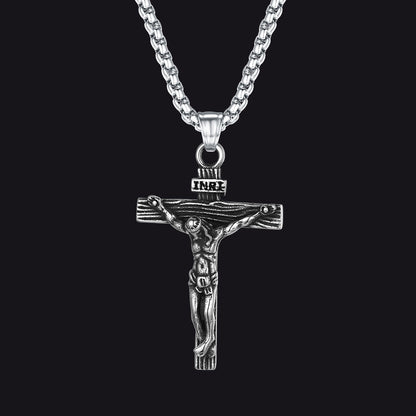 Catholic Crucifix Cross Necklace Jesus Pendant for