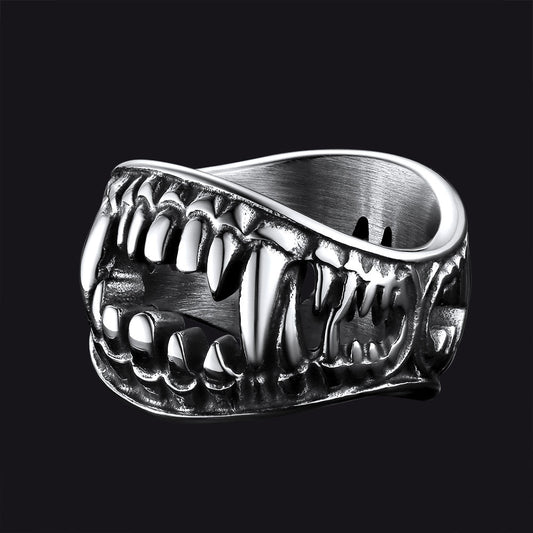 Gothic Punk Vampire Fang Teeth Ring for
