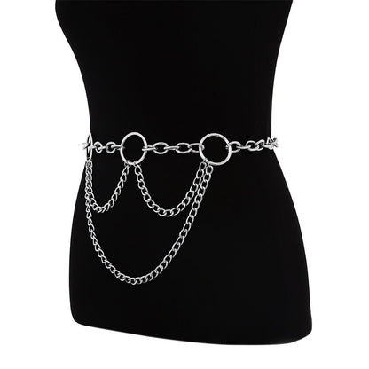 90s Metal Chain Belt / Statement Waist Chain for