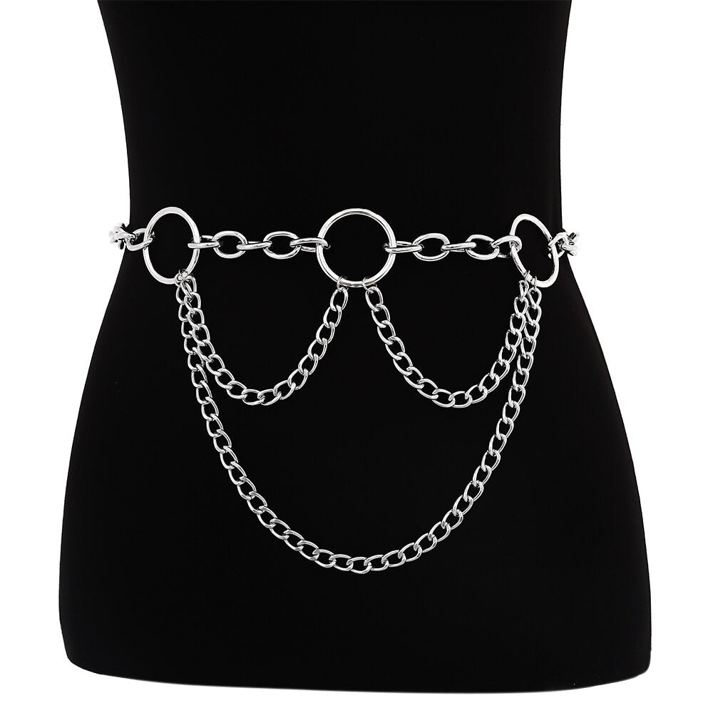 90s Metal Chain Belt / Statement Waist Chain for
