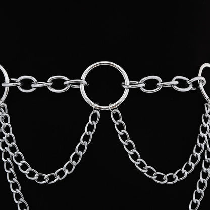 90s Metal Chain Belt / Statement Waist Chain for