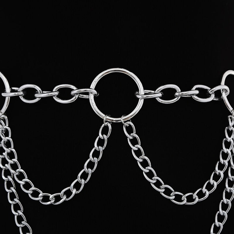 90s Metal Chain Belt / Statement Waist Chain for