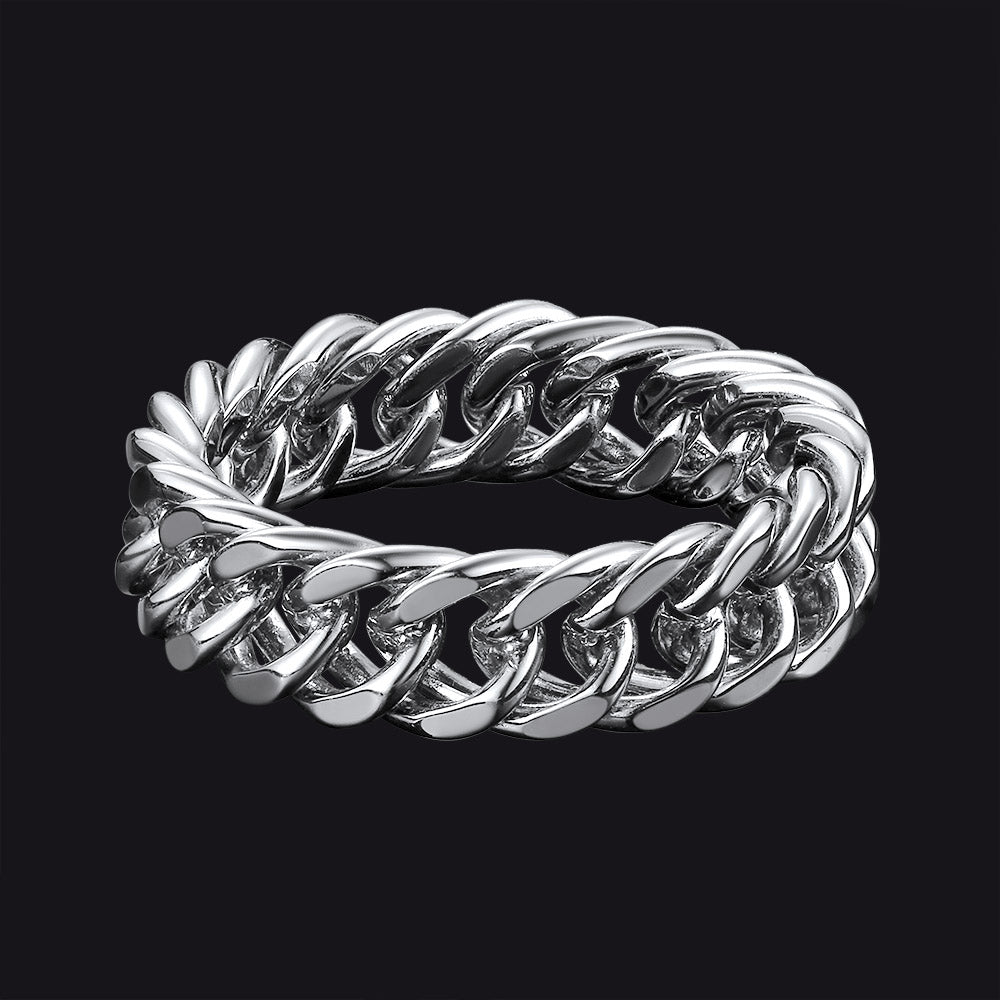Cuban Chain Stainless Steel Ring for