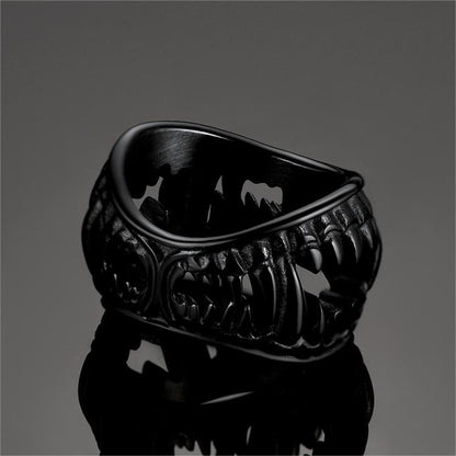 Gothic Punk Vampire Fang Teeth Ring for
