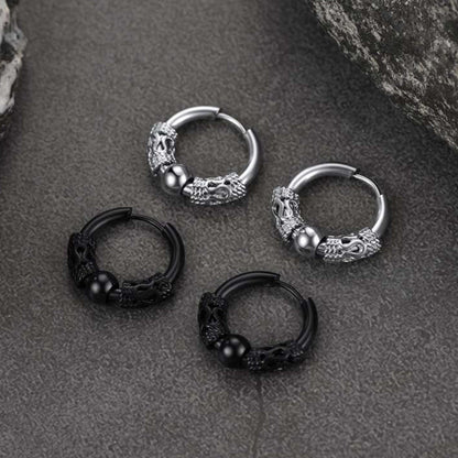 Punk Dragon Totem Huggie Hoop Earrings for