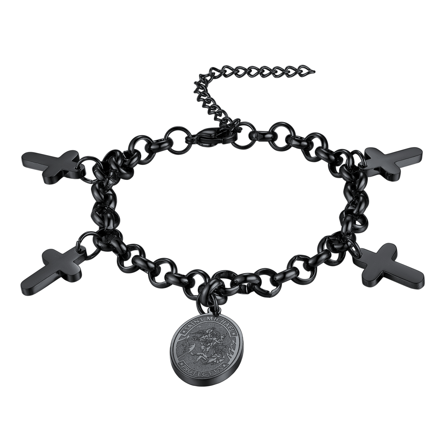 Patron St. Michael Charm Bracelet With Cross for