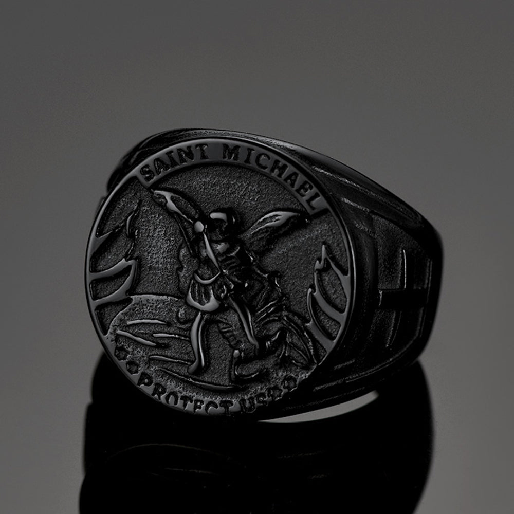 Christian Saint Michael Signet Ring for