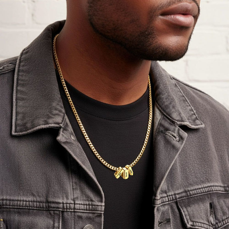 Personalized Engraved Name Chain Charm Necklace for